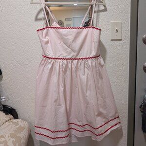 Francesca's Kelly Bow Back Ric Rac Pattern Mini Dress